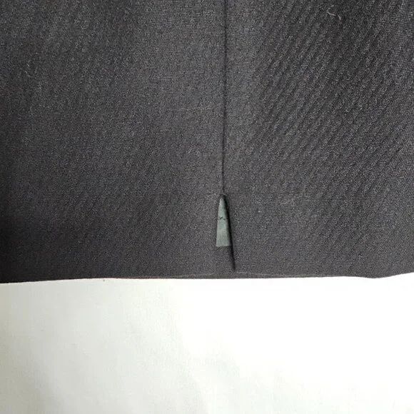 Vintage CALVIN KLEIN 100% Wool Skirt size 6 BLACK Preppy Twee Pencil Straight - Picture 8 of 9